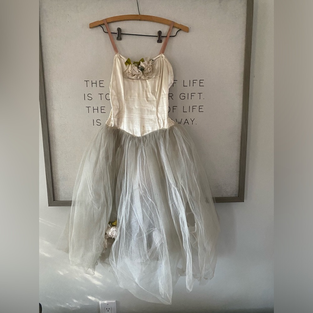 Vintage ballet costume, leotard with tulle skirt. XS